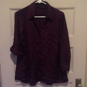 *SOLD* Deep vee silk feel top